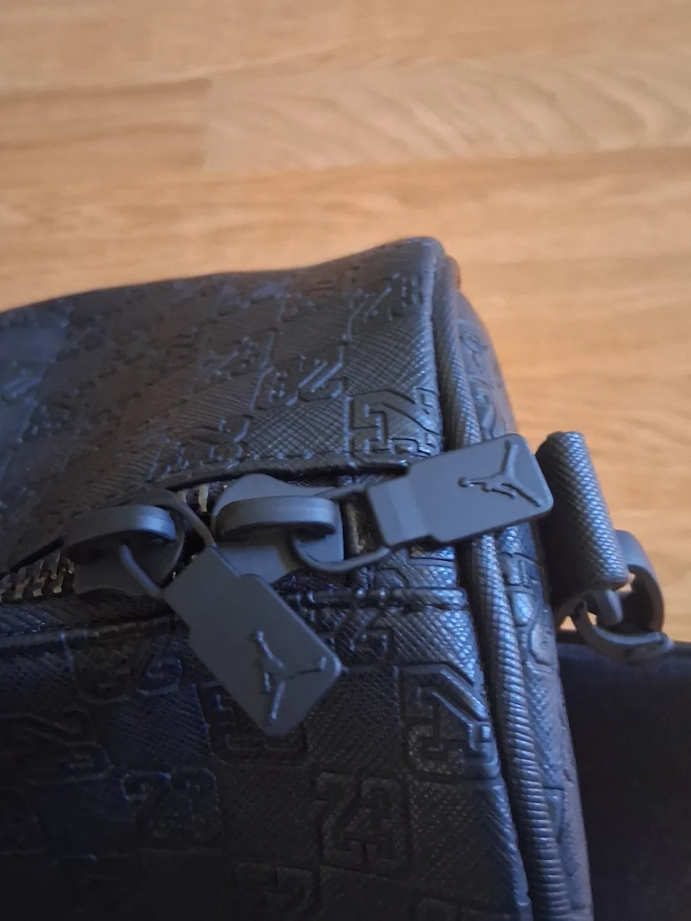 Jordan Black Embossed Travel Duffel with Signature Jumpman